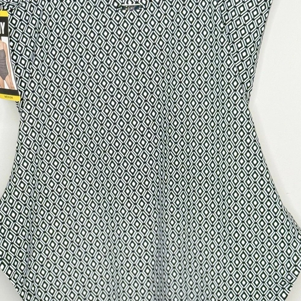 DKNY Women's Removable Straps One Piece Swimsuit Medium‎ Black/White SPF - Picture 12 of 16
